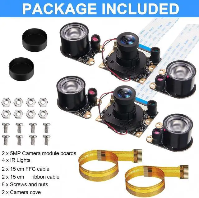 Alt view image 4 of 7 - Weewooday 2 Sets for Camera 1080P Webcam 5MP OV5647 Sensor Day and Night Vision IR-Cut Video Focus Adjustment Compatible with Raspberry Pi RPi 4 3 B/B+ 2B 3A+ 2 1 Camera