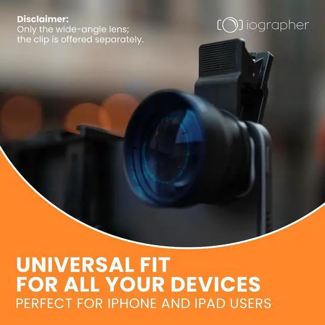 Alt view image 7 of 7 - iOgrapher 37mm Wide Angle Lens for iPhone and Smartphones - Macro Lens and Wide Phone Lens - Macro Lens for iPhone and Other Smartphones - Camera Lens for Phone - Comes with Leather Case Bag