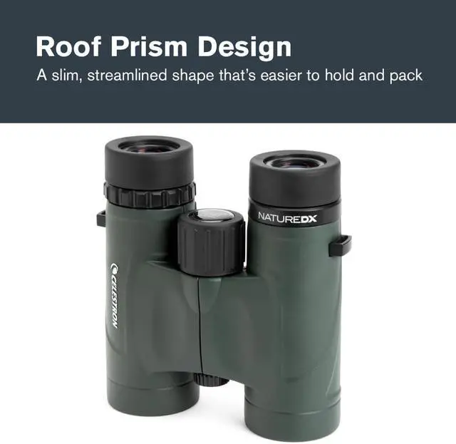 Alt view image 7 of 7 - Celestron Nature DX 10x32 Waterproof Birding Binoculars | 32mm Objective Lenses, 10x Magnification, Wide 7.4° Field of View, Phase-Coated BaK-4 Prisms, Fogproof Construction