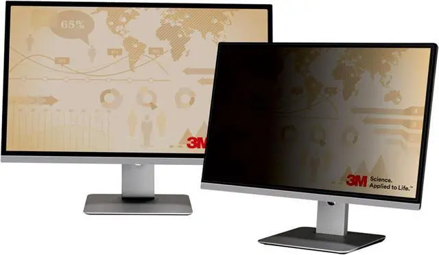 Alt view image 3 of 7 - 3M Privacy Filter for 27 Inch Widescreen Monitor, 16:9 Aspect Ratio | Reversable Gloss/Matte, Reduces Blue Light, Screen Protection, (PF270W9B)