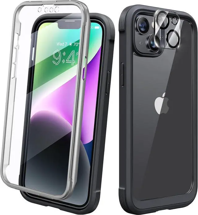 Main image of Diaclara Designed for iPhone 14 Plus Case, Full Body Rugged Case with Built-in Touch Sensitive Anti-Scratch Screen Protector, with Camera Lens Protector for iPhone 14 Plus 6.7" (Black)