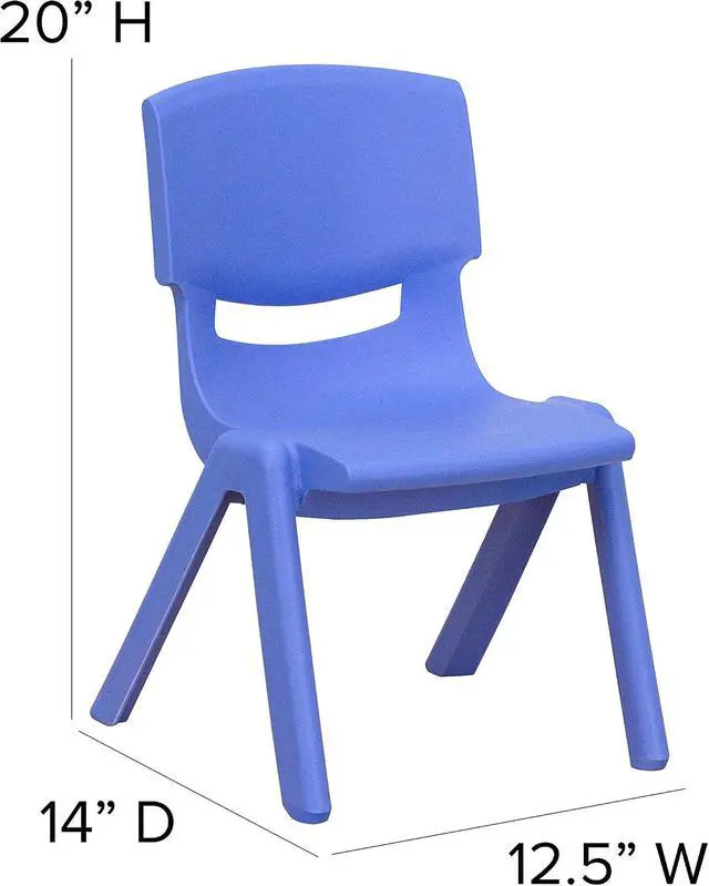 Alt view image 2 of 4 - Flash Furniture Emmy 33'' Round Blue Plastic Height Adjustable Activity Table Set with 4 Chairs | Height Adjustable Table, Durable Construction, Commercial Use