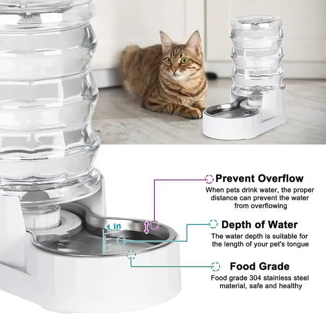 Alt view image 6 of 6 - RIZZARI 4L Gravity Cat Water Dispenser: Filtered Water for Kittens | Apartment-Friendly Size/Cleaner Water Every Day/Perfect for Small Pets/Less Frequent Refills/Quick Daily Cleaning