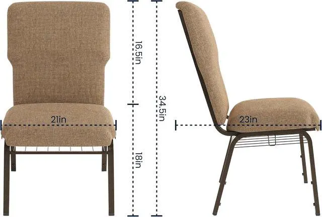 Alt view image 3 of 7 - Flash Furniture Advantage Mixed Tan Discount Church Chair - 21 in. Wide | Durable Construction, Commercial Use