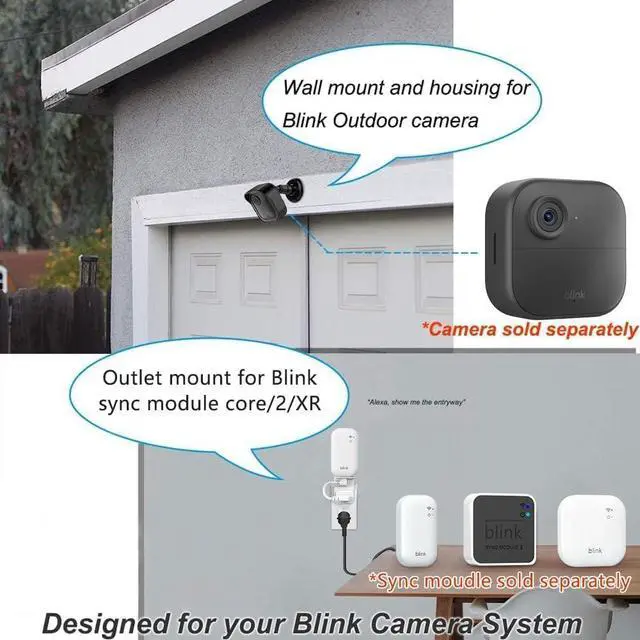 Alt view image 2 of 7 - 3 Pack Blink Outdoor Camera Mount with Sync Module Mount for Outdoor 4/2K+ | 360° Adjustable, Weatherproof Housing, Easy Install Mounting Bracket for Blink Outdoor 4/Outdoor 2K+/3rd Gen Camera System