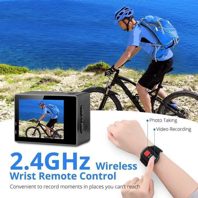Alt view image 4 of 7 - Dragon Touch Action Camera Vision 3 4K 20MP Underwater Waterproof Camera with Remote 170° Wide Angle WiFi Sports Cam with Mounting Accessories Kit
