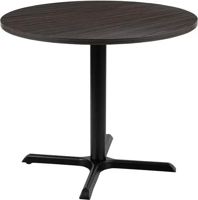 Main image of Flash Furniture 36" Round Conference Table, Rustic Gray | Cross Base, Multipurpose, Business Meeting Table