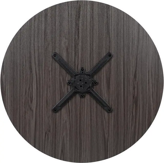 Alt view image 7 of 7 - Flash Furniture 36" Round Conference Table, Rustic Gray | Cross Base, Multipurpose, Business Meeting Table