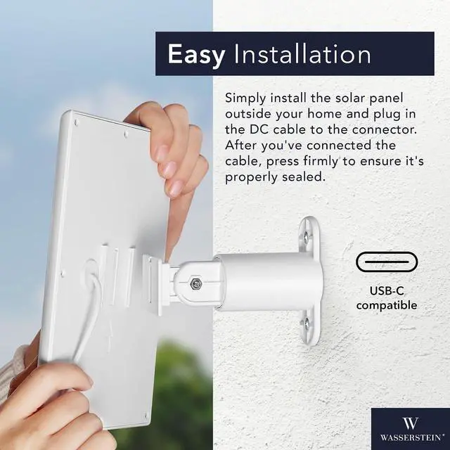 Alt view image 5 of 7 - Wasserstein Solar Panel Compatible with Ring Spotlight Cam/Plus/Pro Battery, Stick Up Cam/Pro & Outdoor Cam Plus Battery - Continuous Power for Ring Surveillance Camera (3-Pack, White)
