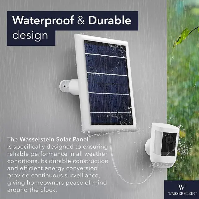 Alt view image 6 of 7 - Wasserstein Solar Panel Compatible with Ring Spotlight Cam/Plus/Pro Battery, Stick Up Cam/Pro & Outdoor Cam Plus Battery - Continuous Power for Ring Surveillance Camera (3-Pack, White)
