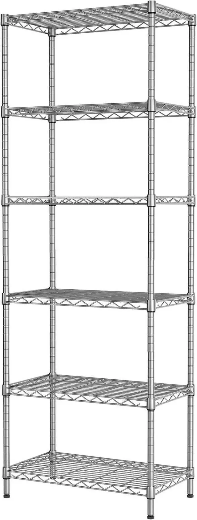 Main image of SINGAYE 6 Metal Shelves Wire Shelving Storage Shelf Adjustable Unit Pantry