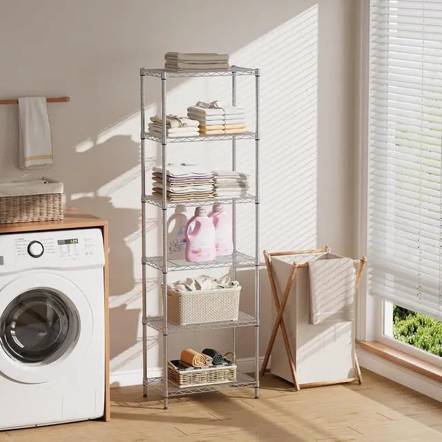 Alt view image 2 of 7 - SINGAYE 6 Metal Shelves Wire Shelving Storage Shelf Adjustable Unit Pantry
