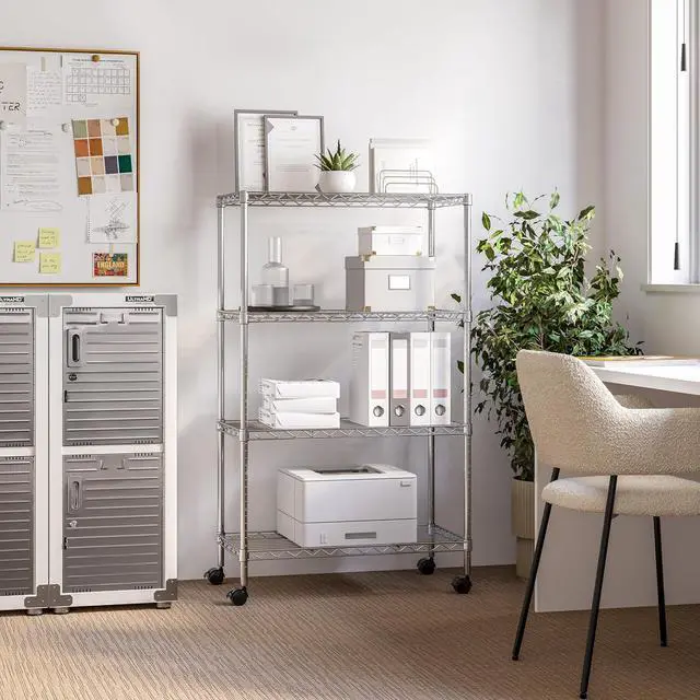 Alt view image 2 of 6 - 4-Tier Steel Wire Shelving, 30" W x 14" D x 49.5" H