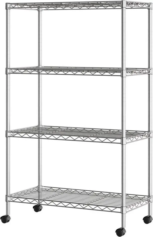 Alt view image 6 of 6 - 4-Tier Steel Wire Shelving, 30" W x 14" D x 49.5" H