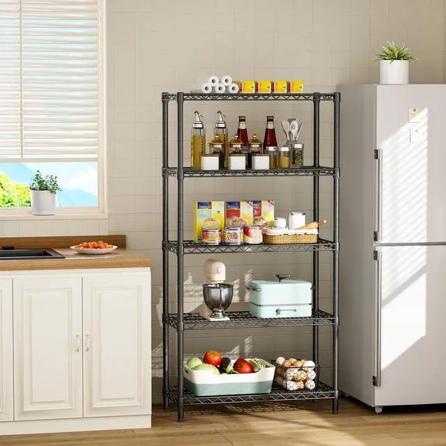 Alt view image 6 of 7 - SINGAYE Shelf Closet Wire ShelvingAdjustable Metal Unit for Laundry Room Organization Bathroom Kitchen Home Garage Storage Pantry Rack Shelves