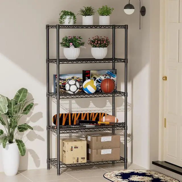 Alt view image 4 of 7 - SINGAYE Shelf Closet Wire ShelvingAdjustable Metal Unit for Laundry Room Organization Bathroom Kitchen Home Garage Storage Pantry Rack Shelves
