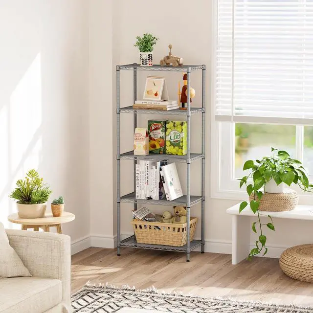 Alt view image 2 of 7 - SINGAYE 5 Metal Shelves Wire Shelving Storage Shelf Adjustable Unit Pantry