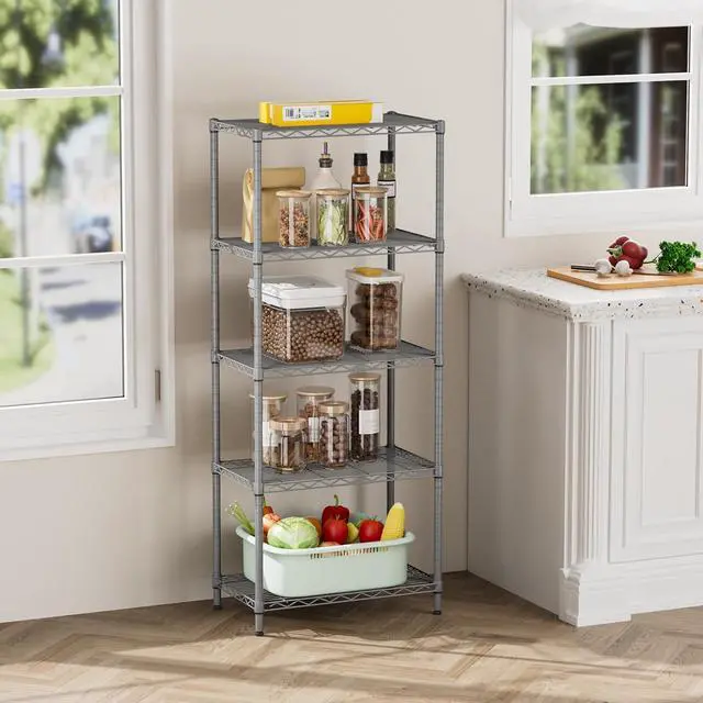 Alt view image 6 of 7 - SINGAYE 5 Metal Shelves Wire Shelving Storage Shelf Adjustable Unit Pantry