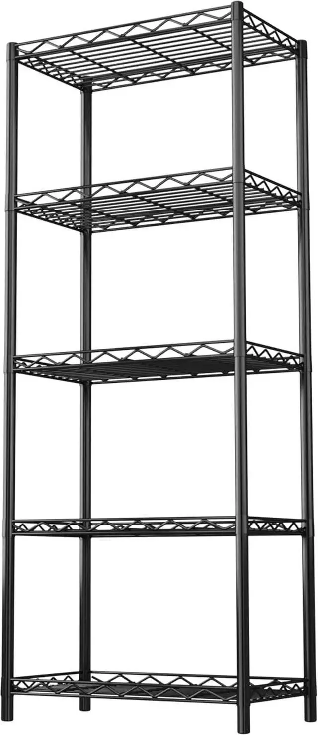 Alt view image 6 of 7 - HOMEFORT 5-Tier Wire Shelving 5 Shelves Unit Metal Storage Rack Durable Organizer Perfect for Pantry Closet Kitchen Laundry Organization in Black
