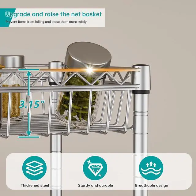 Alt view image 5 of 7 - SINGAYE 6 Tier Shelf Wire Shelving Adjustable Storage Shelves Basket Rack