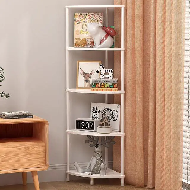 Main image of 5 Tier Corner Shelf Stand, 44.1", Marble White