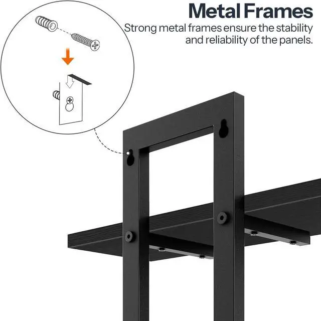 Alt view image 7 of 7 - HOOBRO Floating Shelves, 15 Inch Wall Shelf Set of 2, Wall Mounted Storage Shelves 2-Tier, Hanging Bathroom Shelves, for Living Room, Bedroom, Bathroom, Kitchen, Black BK32BJ01