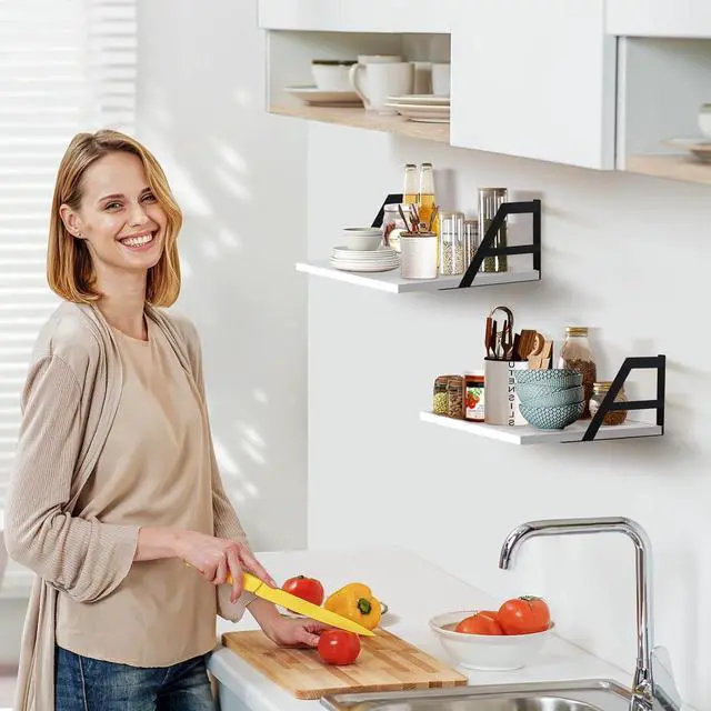 Alt view image 3 of 7 - Tectocker-DOU 2 Pc Deep Floating Wall Shelves, Heavy Duty, 15.7×11.8, White