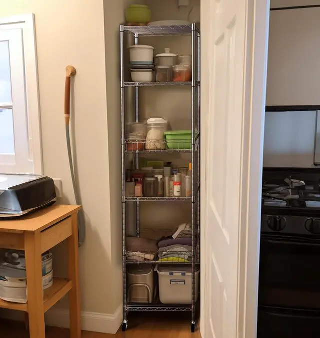 Alt view image 5 of 7 - Finnhomy Heavy Duty 6 Tier Wire Shelving Unit with Wheels 18x18x72-inches 6 Shelves Storage Rack Thicken Steel Tube, Adjustable Shelving Rack for Kitchen Bathroom Office, NSF Certified, Chrome