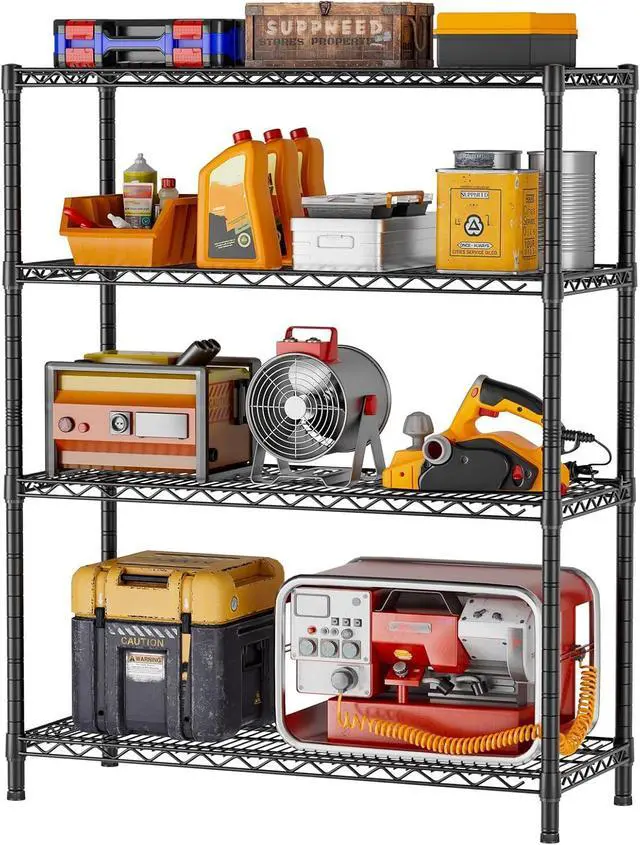Alt view image 7 of 7 - SINGAYE 4 Shelves Adjustable Shelf Heavy Duty Wire Storage Shelving Metal