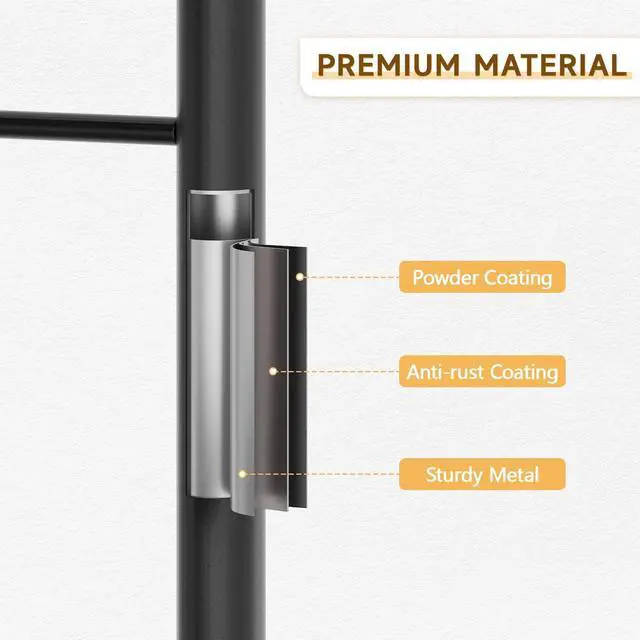 Alt view image 7 of 7 - PouHenier.jh Tall Metal Narrow Skinny Shelf Unit for Bathroom, 6 Tier Black