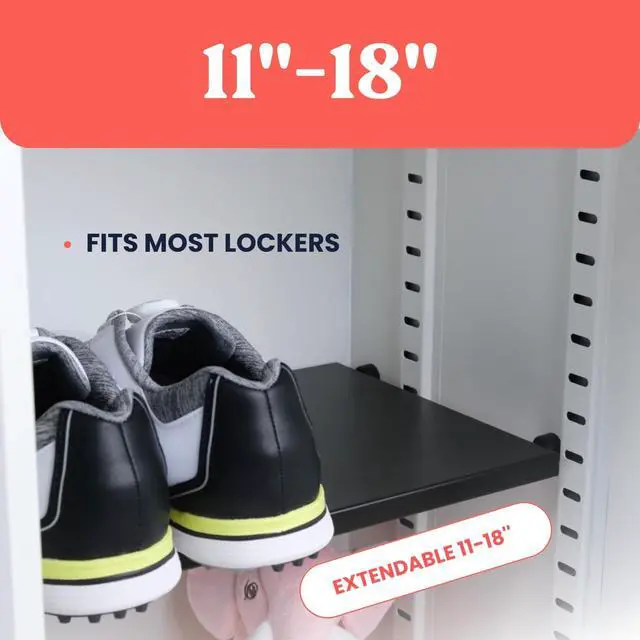 Alt view image 4 of 7 - Home in Bold Metal Adjustable Locker Shelf | Heavy Duty Powder-Coated Steel Locker Organizer for School & Gym (Matte Black)