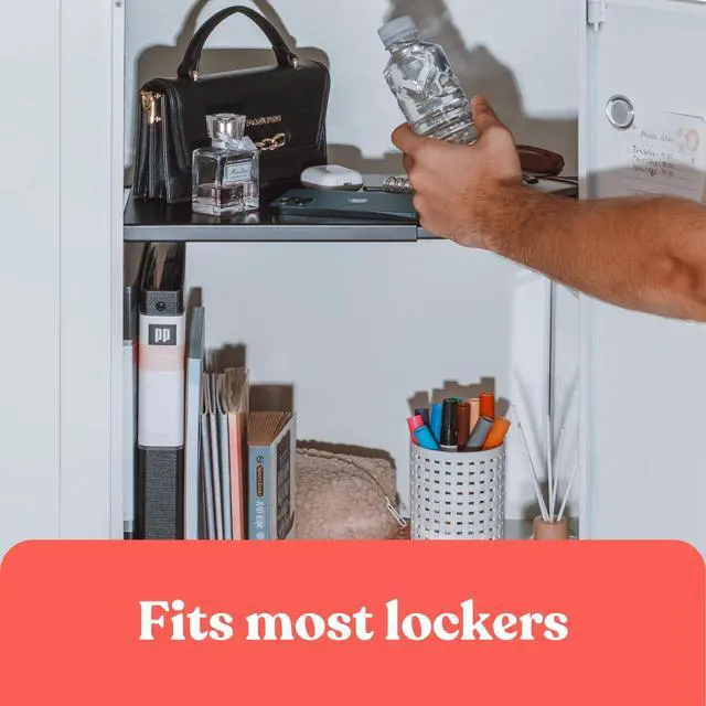 Alt view image 6 of 7 - Home in Bold Metal Adjustable Locker Shelf | Heavy Duty Powder-Coated Steel Locker Organizer for School & Gym (Matte Black)
