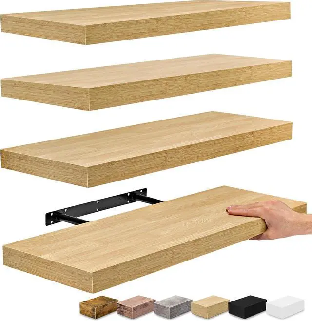 Main image of Sorbus Floating Shelves for Wall, Wood Wall Storage (4 Pack, Maple Wood)