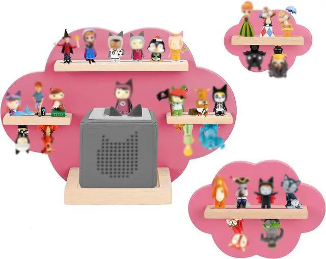 Main image of for TonieBox and for Tonie Shelf Cloud, Tonies Storage for 20-35 Tonie Figures Characters, Floating Shelves Magnetic Wall Shelf for Children Play Room, Charging Station, Pink(3 Pcs)