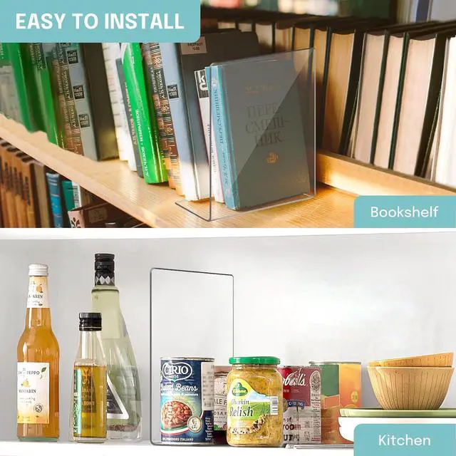 Alt view image 6 of 7 - OKPOW Shelf Dividers for Closet Organization: 12 Pack Durable Clear Acrylic Divider Organizer for Shelves - Vertical Adjustable Shelving Separators for Clothing Purse