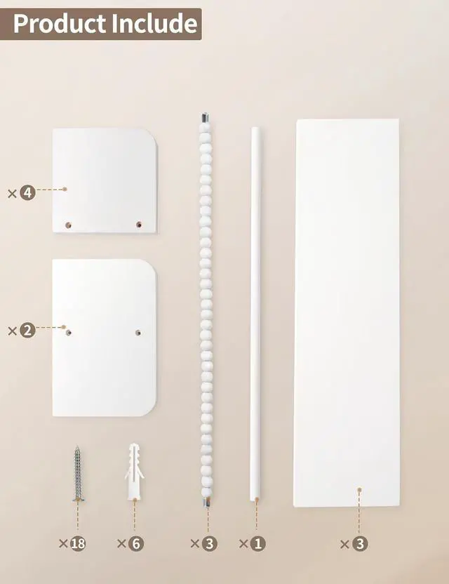 Alt view image 7 of 7 - Maxpeuvon Nursery Book Shelves for Wall, White Floating Shelves Set of 3