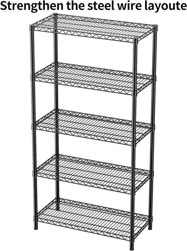Alt view image 4 of 7 - SINGAYE 5 Shelves Adjustable Shelf Heavy Duty Wire Storage Shelving Metal
