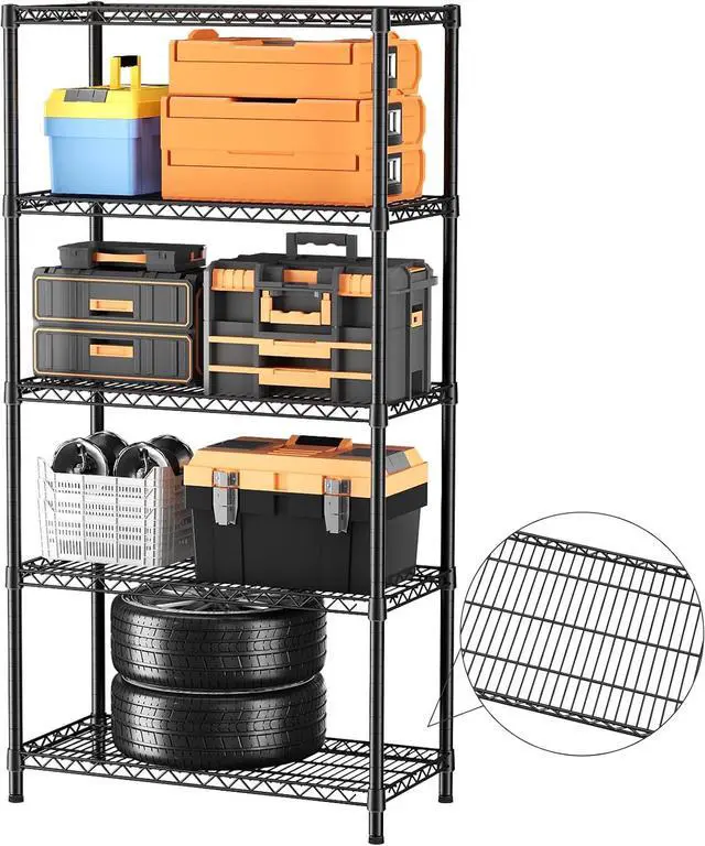 Alt view image 5 of 7 - SINGAYE 5 Shelves Adjustable Shelf Heavy Duty Wire Storage Shelving Metal