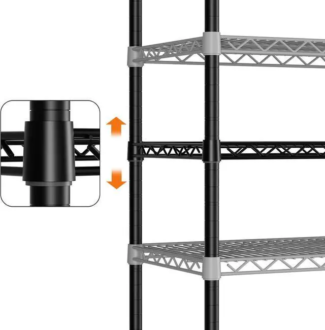 Alt view image 6 of 7 - SINGAYE 5 Shelves Adjustable Shelf Heavy Duty Wire Storage Shelving Metal