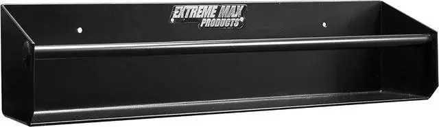Main image of Extreme Max 5001.6137 Wall-Mount Aluminum Tie-Down Hanger Storage Rack Shelf for Enclosed Race Trailer, Shop, Garage, Storage - Black
