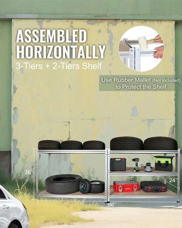 Alt view image 7 of 7 - WORKPRO 5-Tier Shelving, 48W x 24D x 72H, 2750LBS Capacity