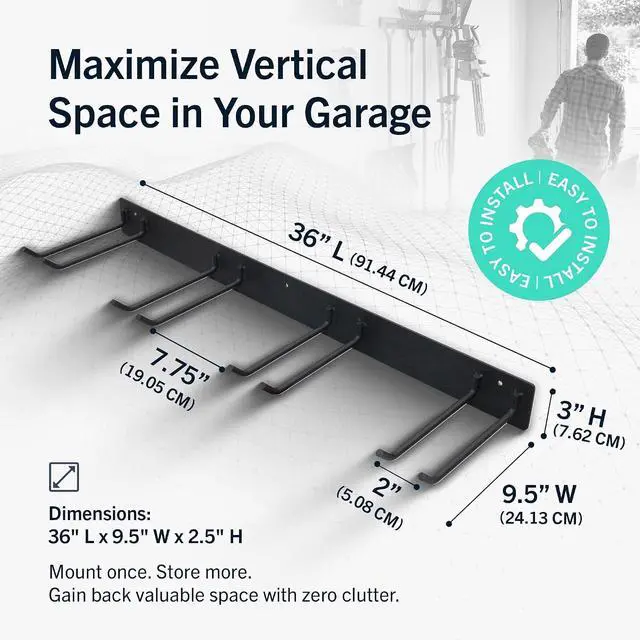 Alt view image 2 of 6 - StoreYourBoard Garage Tool Organizer, 36 in, Holds 250 lb