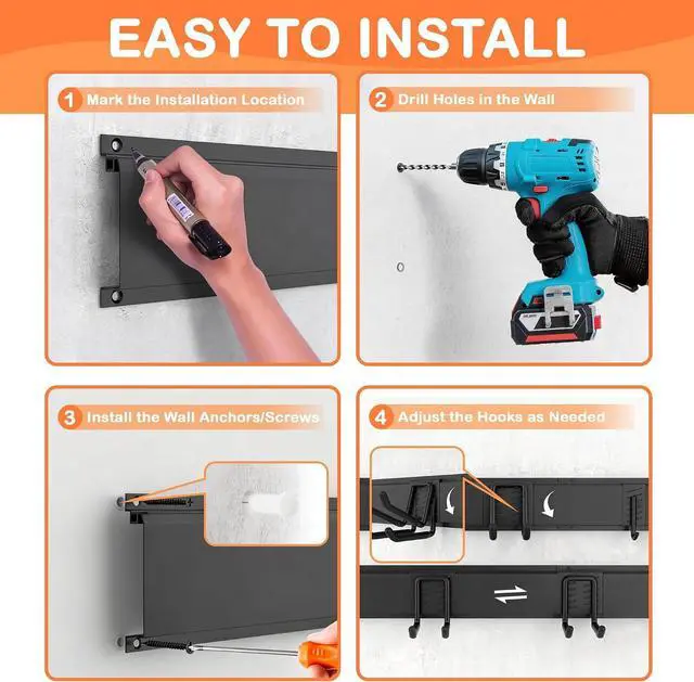 Alt view image 6 of 7 - Ultrawall Garden Tool Organizer, 48 Inch Garage Tool Organizer Wall Mount