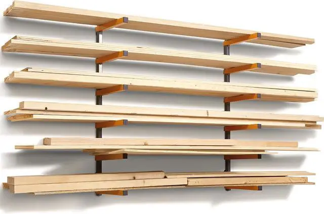 Main image of BORA Wood Rack, 6-Level Wall Mount Lumber Storage Rack for Wood Storage