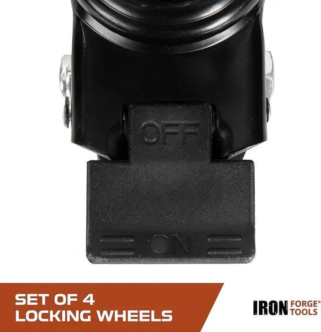 Alt view image 4 of 7 - Iron Forge Tools Rolling Storage Rack Caster Wheels, Set of 4-3 Inch