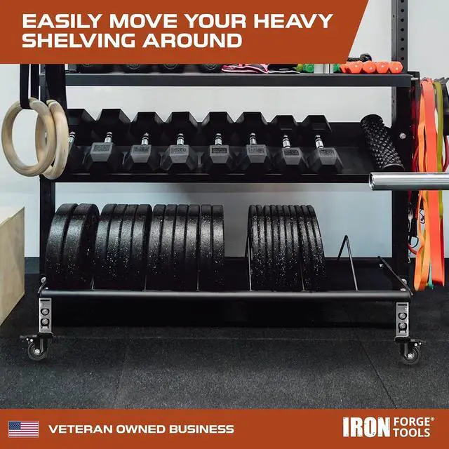 Alt view image 7 of 7 - Iron Forge Tools Rolling Storage Rack Caster Wheels, Set of 4-3 Inch