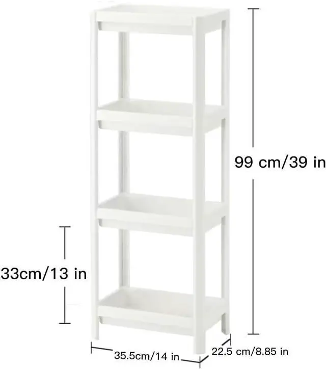 Alt view image 3 of 6 - HIEEY 4 Tier Bathroom Shelf,Bathroom Rack, Shelves Organizer, for Laundry Pantry Kitchen Narrow Places
