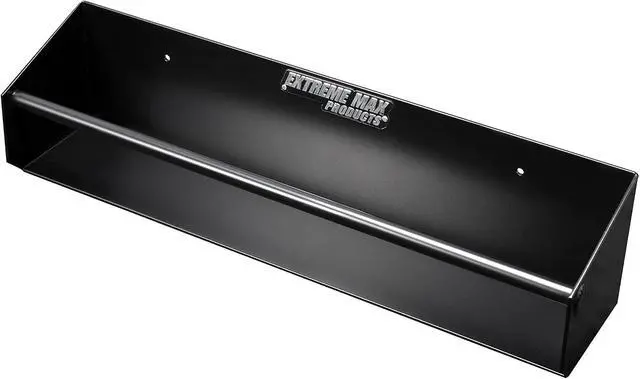Alt view image 4 of 6 - Extreme Max 5001.6137 Wall-Mount Aluminum Tie-Down Hanger Storage Rack Shelf for Enclosed Race Trailer, Shop, Garage, Storage - Black