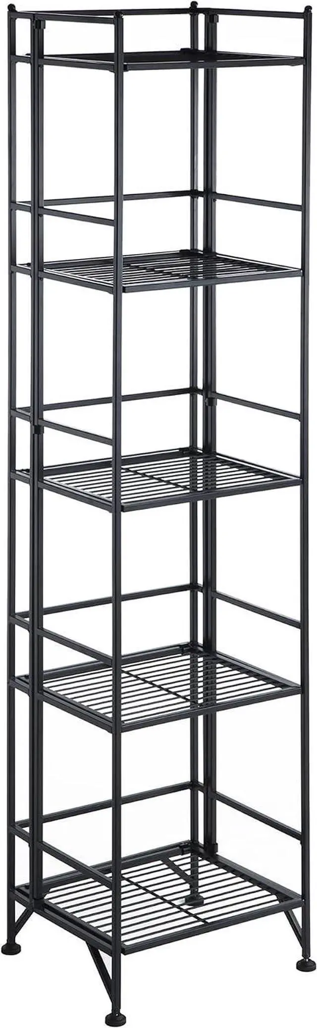 Main image of Convenience Concepts Xtra Storage Shelves - 5-Tier Folding Metal Storage Shelves, Closet Organizer for Office, Laundry Room, Bedroom, Garage, Kitchen, Bathroom, Black