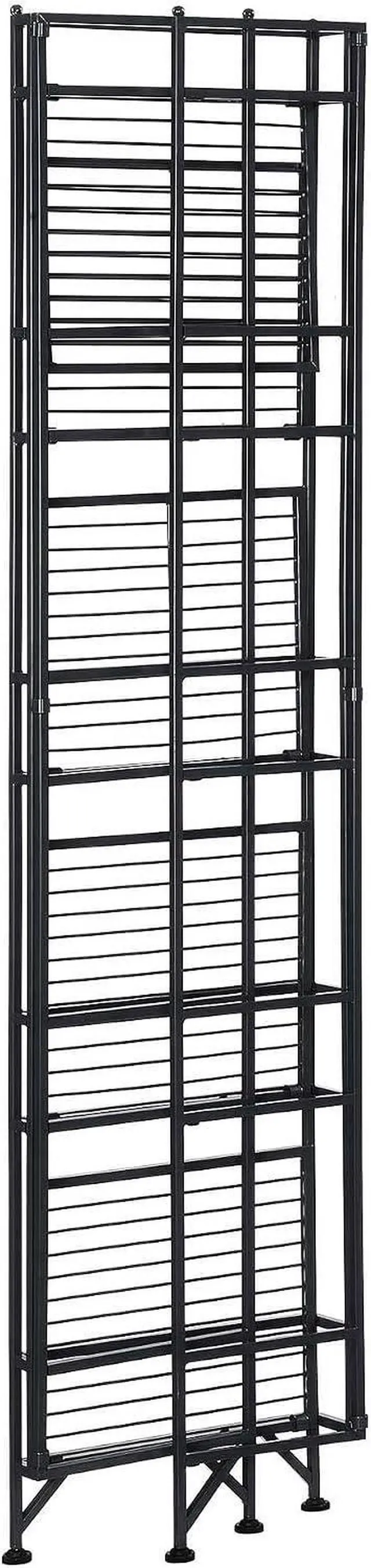 Alt view image 5 of 5 - Convenience Concepts Xtra Storage Shelves - 5-Tier Folding Metal Storage Shelves, Closet Organizer for Office, Laundry Room, Bedroom, Garage, Kitchen, Bathroom, Black